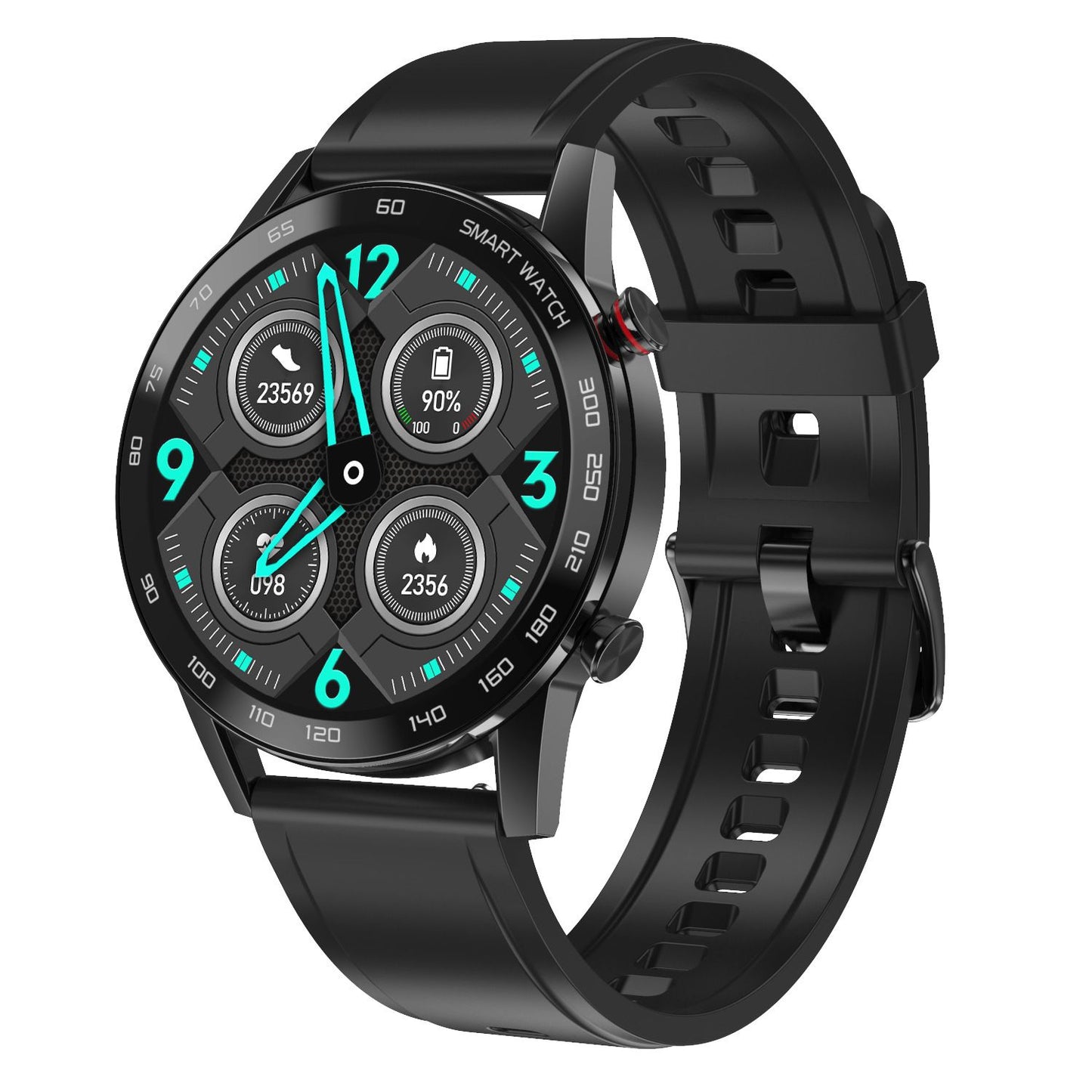 DT95 Multi-dial 3D Bluetooth Smart Watch in black steel with 1.3 inch full HD screen, featuring Bluetooth calling and health monitoring.