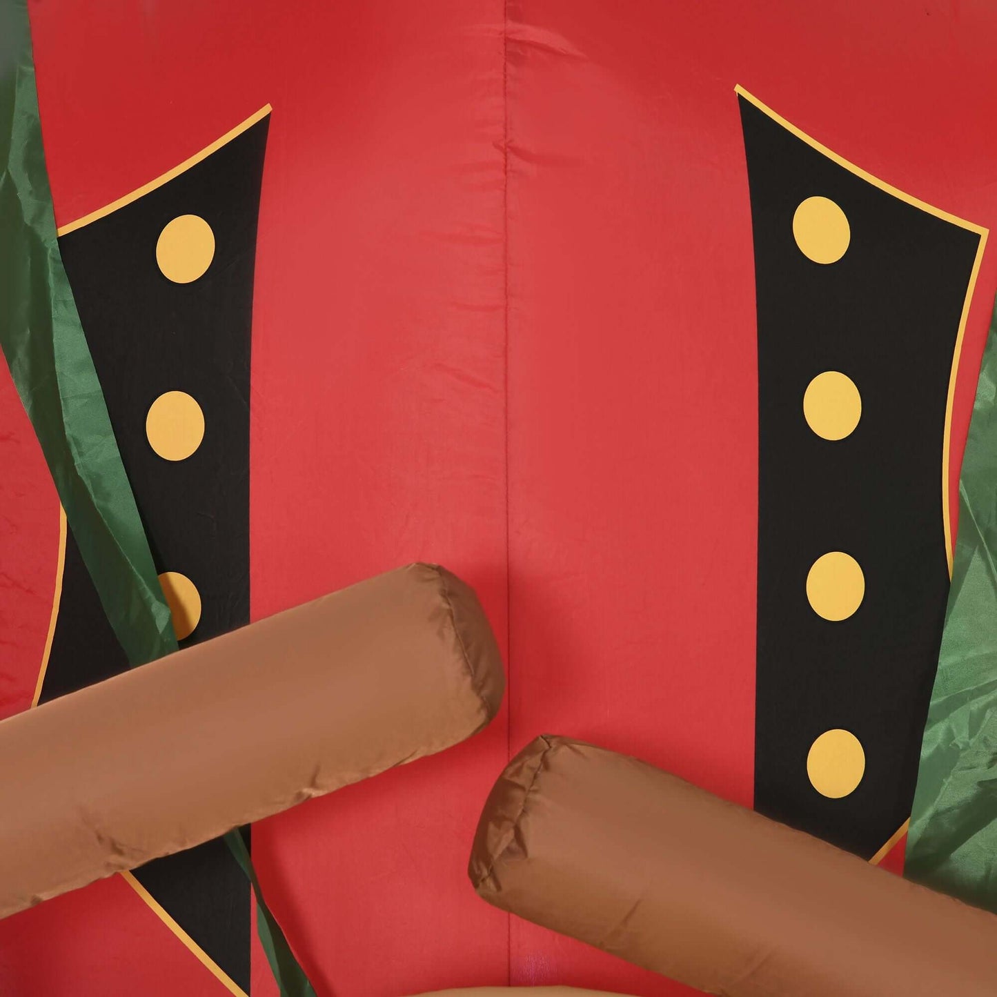 Close-up of HOMCOM 8ft Christmas Inflatables Nutcracker decoration with vivid colors and details.