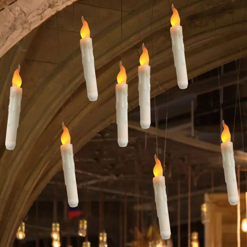 Floating LED Candles Remote Control Flameless for Halloween and Weddings.