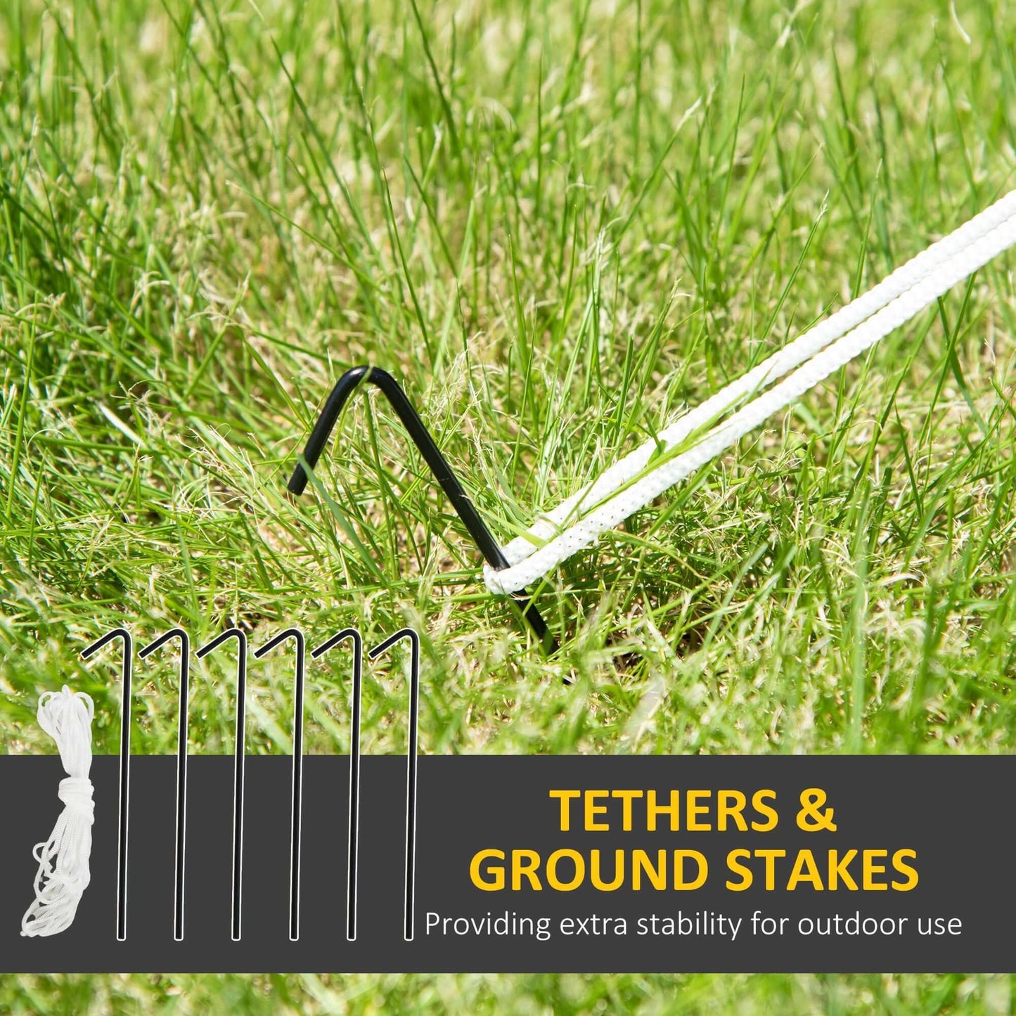 Tethers and ground stakes for HOMCOM 8ft Christmas Inflatables Nutcracker providing outdoor stability.