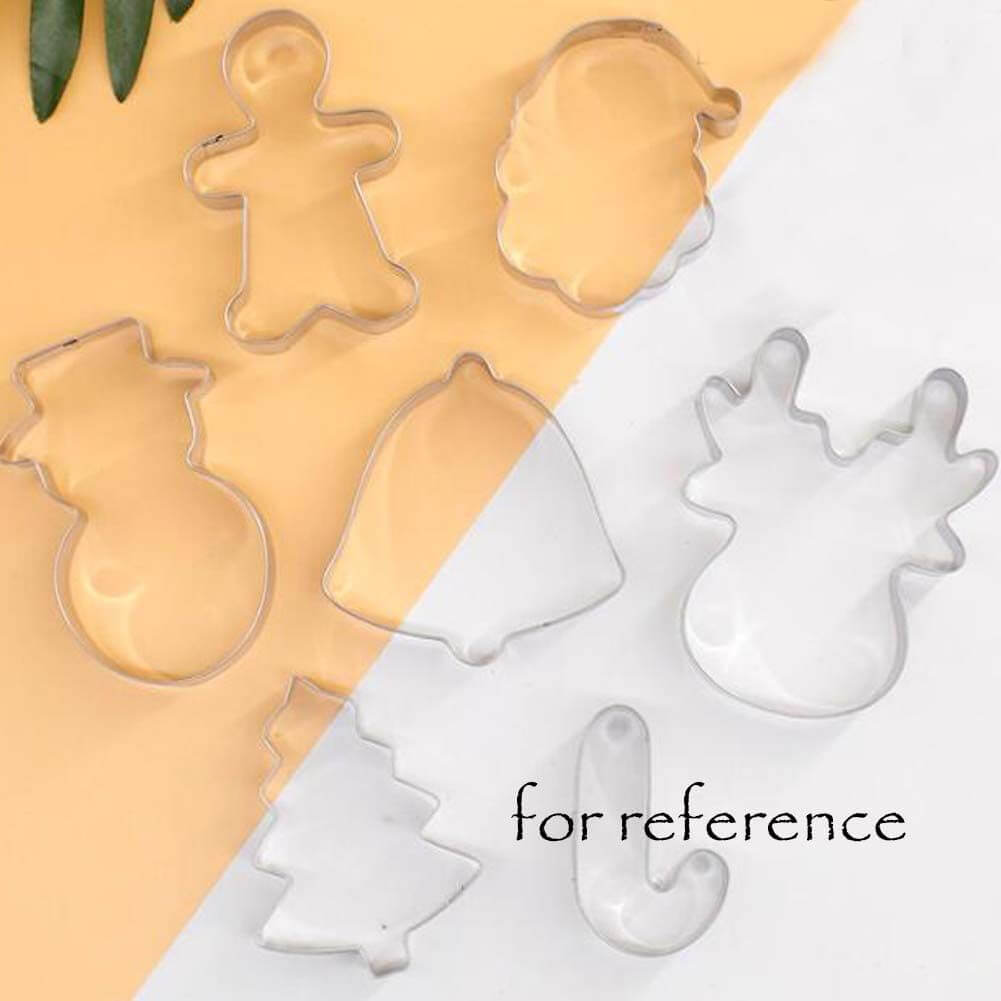 7 Pcs Christmas Cookie Cutters Stainless Steel Fondant for holiday baking and decorating