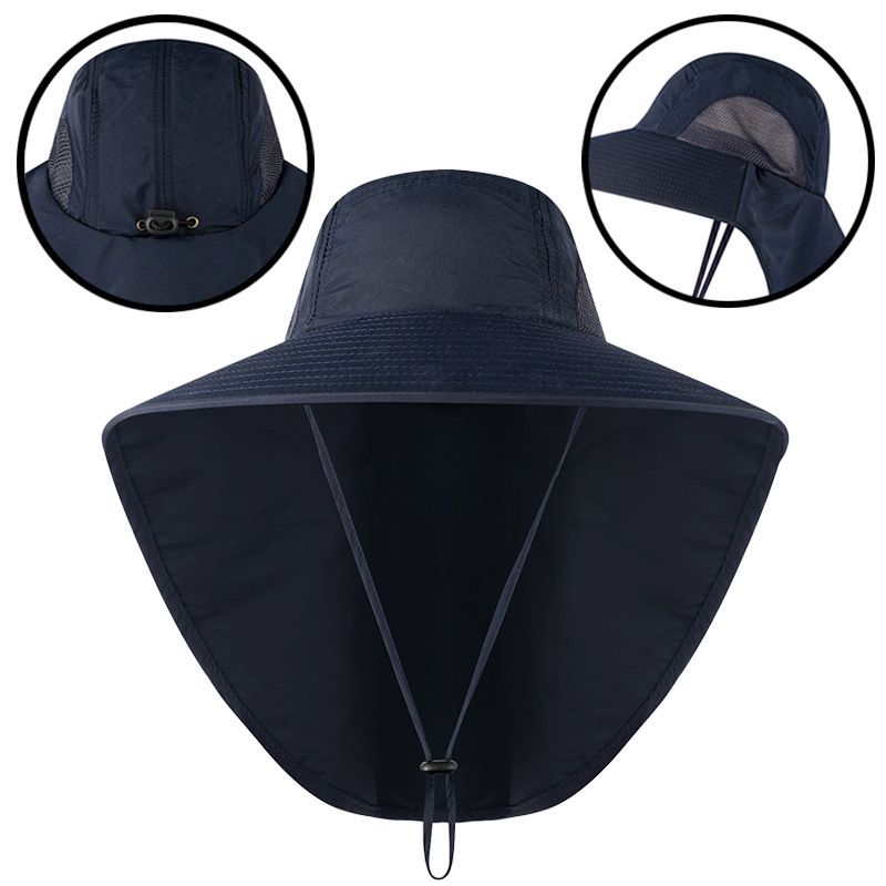 Outdoor Fisherman Hat with neck flap, anti-UV, quick-drying, breathable for men and women. Ideal for fishing, hiking, safari. UPF 50+ protection.