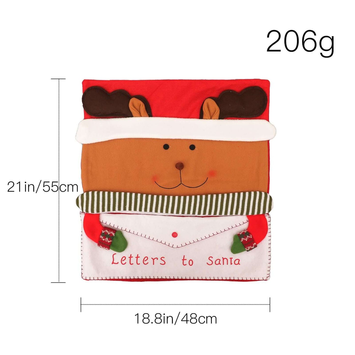 Adorable Christmas Snowman Chair Cover in old man envelope style with "Letters to Santa" design, 55x48cm, for festive decor.