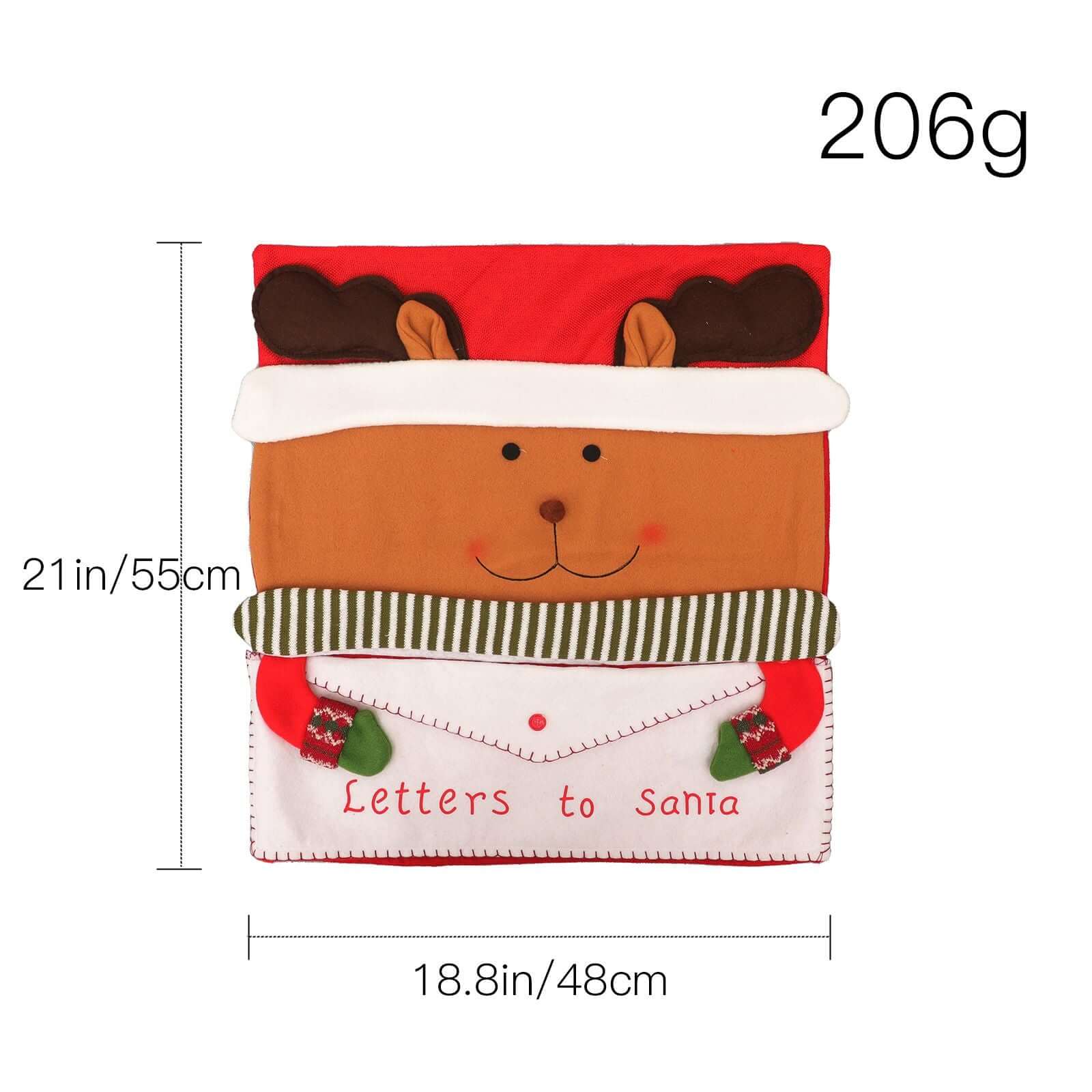 Adorable Christmas Snowman Chair Cover in old man envelope style with "Letters to Santa" design, 55x48cm, for festive decor.