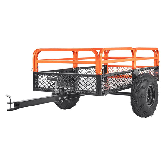 VEVOR Heavy Duty Steel ATV Dump Trailer, 1500 lbs Capacity with Removable Sides, 15 Cubic Feet, Ideal for Tractors, Mowers, ATVs, UTVs.