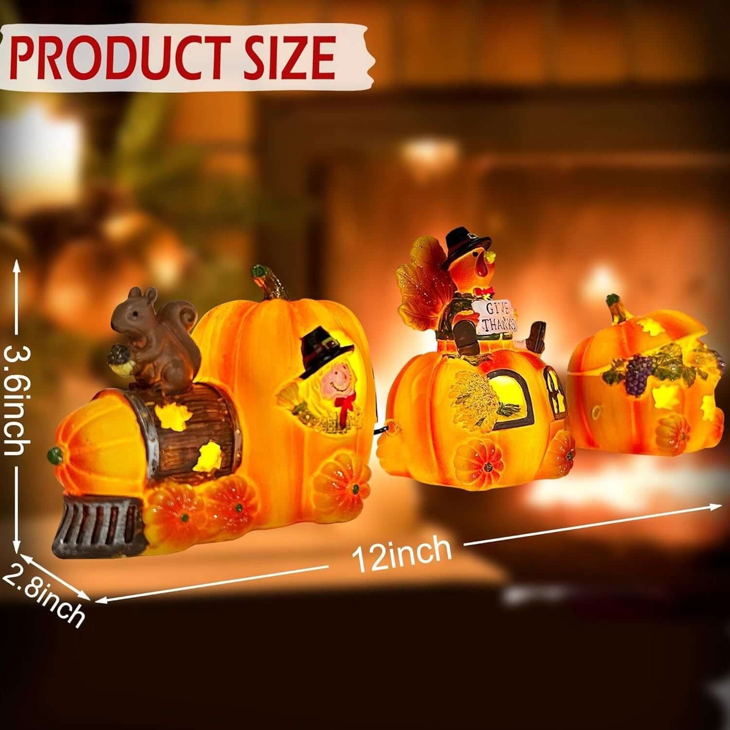 Christmas Gnome Decorations Centerpieces light-up train set with glowing gnome figurines, perfect for festive holiday table décor.