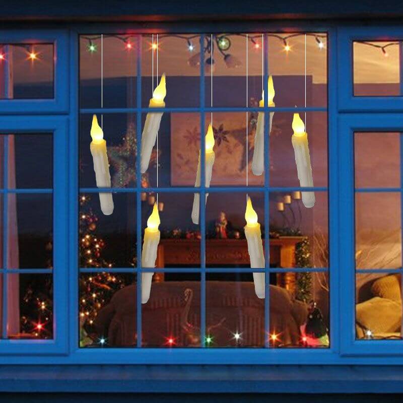 Floating LED Candles Remote Control Flameless illuminating windows for festive Christmas decor
