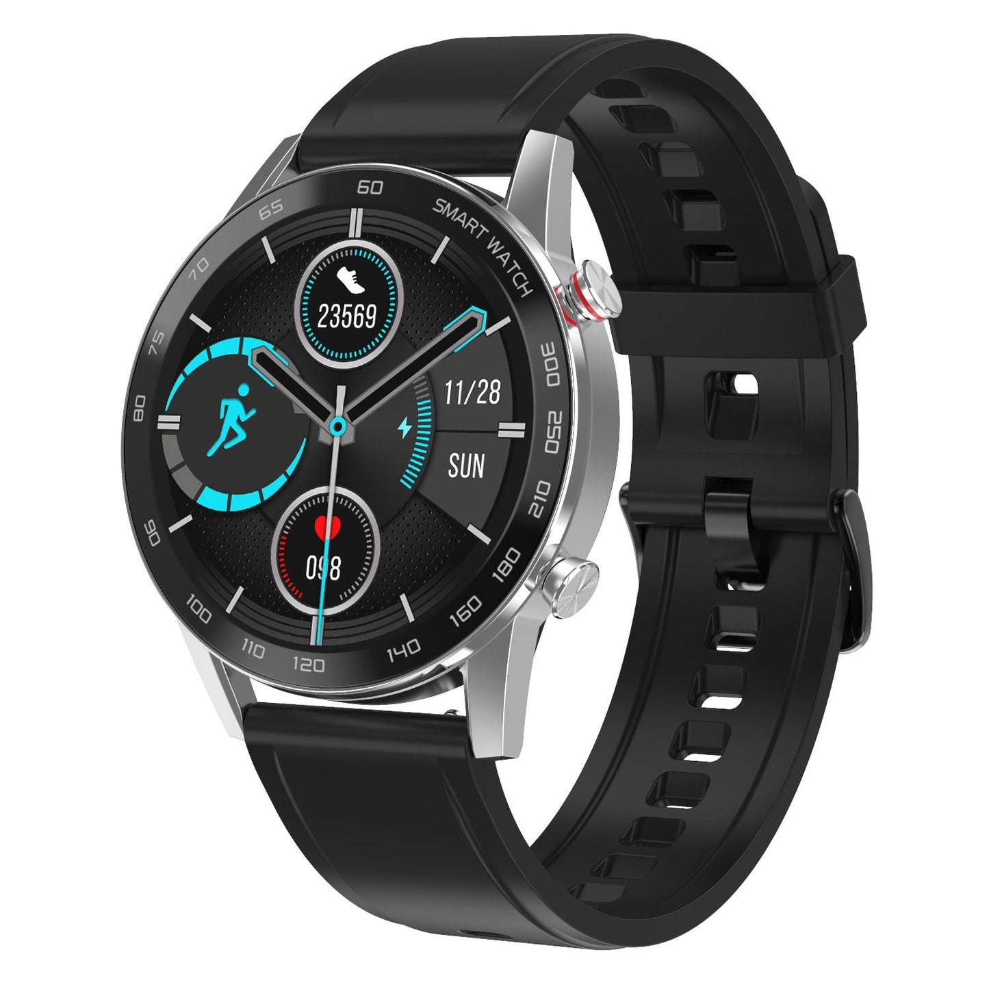 DT95 Smart Watch in black with 1.3" 3D HD screen, Bluetooth calling, step counting, and health monitoring features.