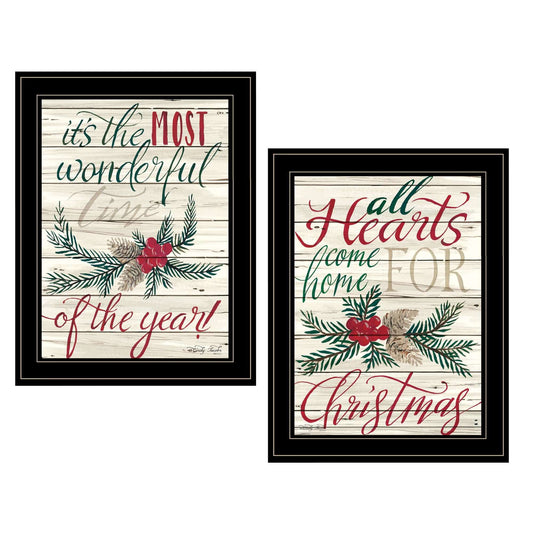 All Hearts Come Home for Christmas Vignette by Cindy Jacobs, featuring festive framed art with holiday text and decorations.