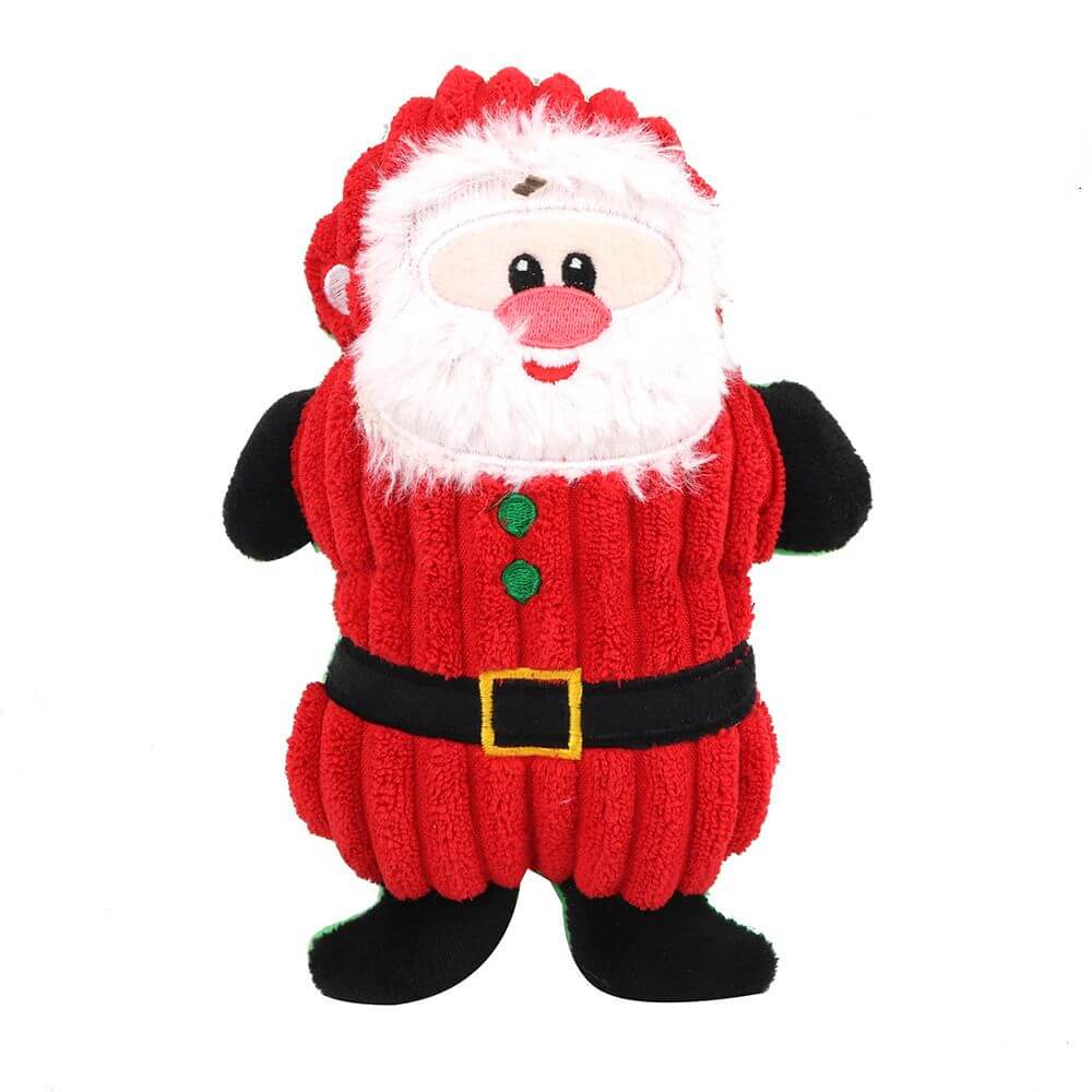 Christmas pet chew toy Pet plush voice toy shaped like Santa Claus for dogs