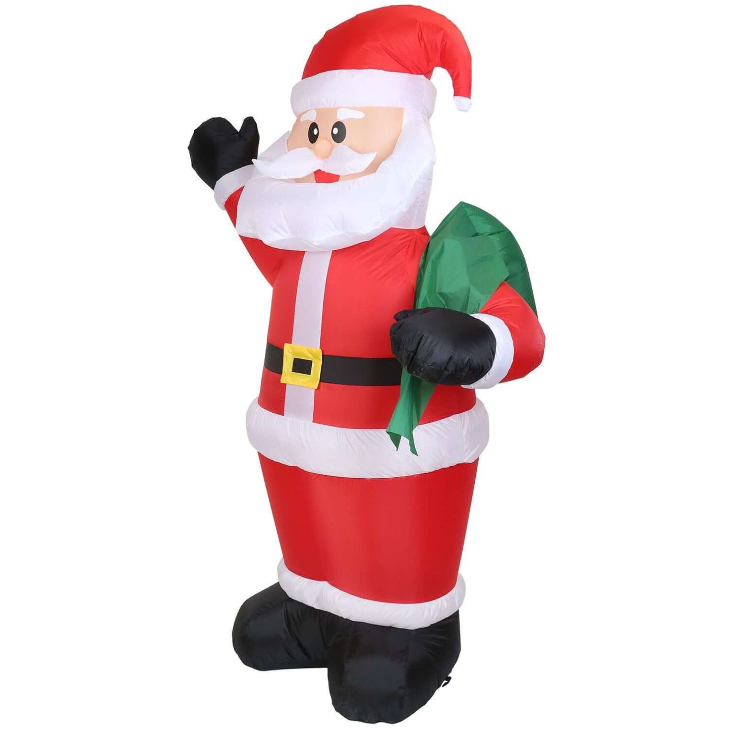 6.4ft Inflatable Christmas Giant Santa Claus with green gift bag decoration