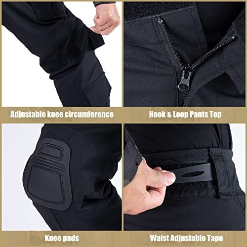 VOTAGOO G3 Combat Pants features: adjustable knee circumference, hook & loop top, knee pads, waist adjustable tape for tactical use.