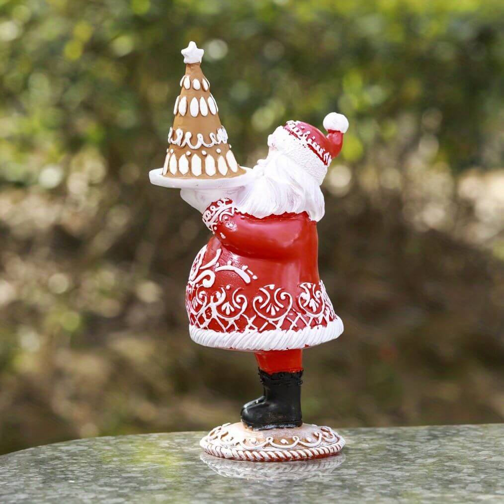 Small Ornament Couples Gifts Christmas Crafts featuring Santa holding a tree, ideal for festive home decor and holiday charm.