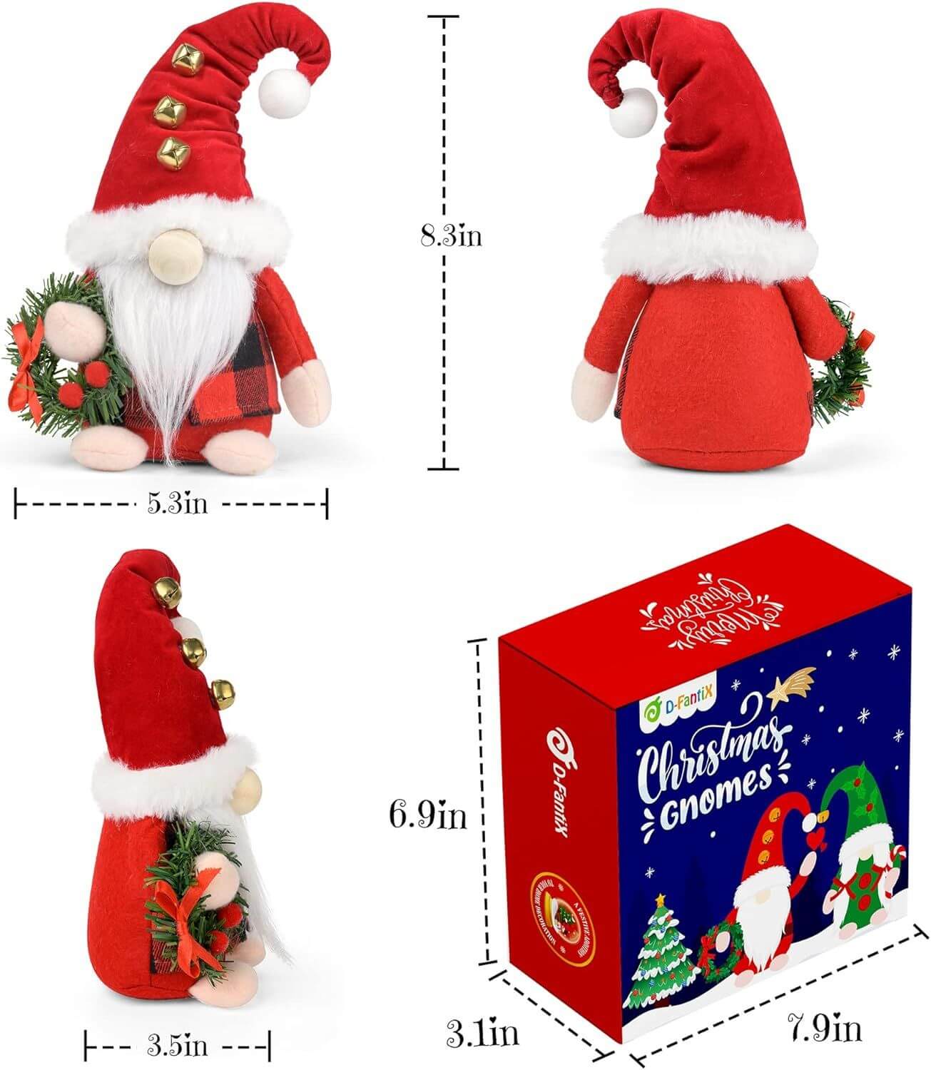 Christmas Gnomes Plush - Handmade Swedish Gnome Figurines in festive packaging