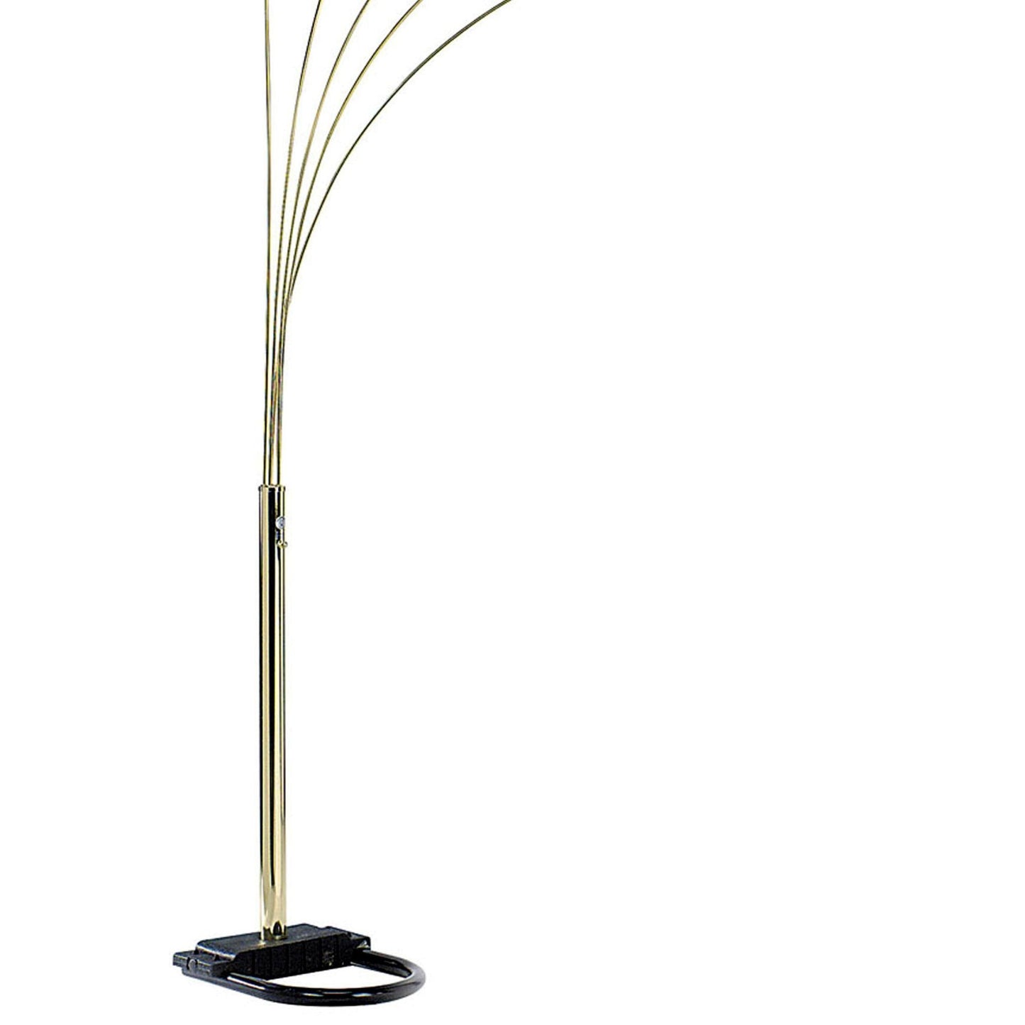 84' Tall Metal Floor Lamp with Polished Brass finish and 5 adjustable Arch Arms