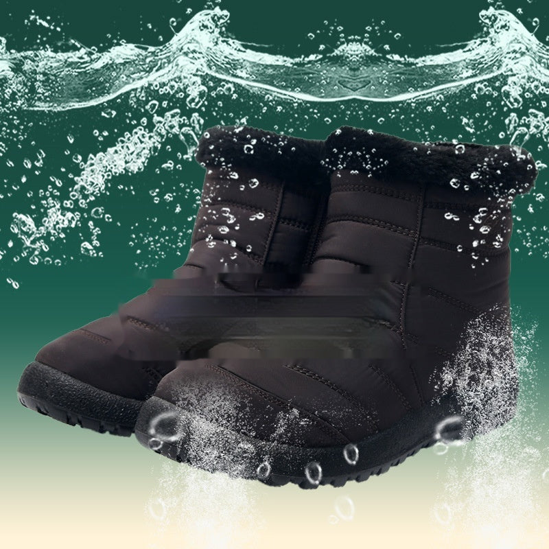 Women’s Thickened Cotton Snow Boots – Waterproof Warm Winter Boots with waterproof design and thick cotton lining for winter use.