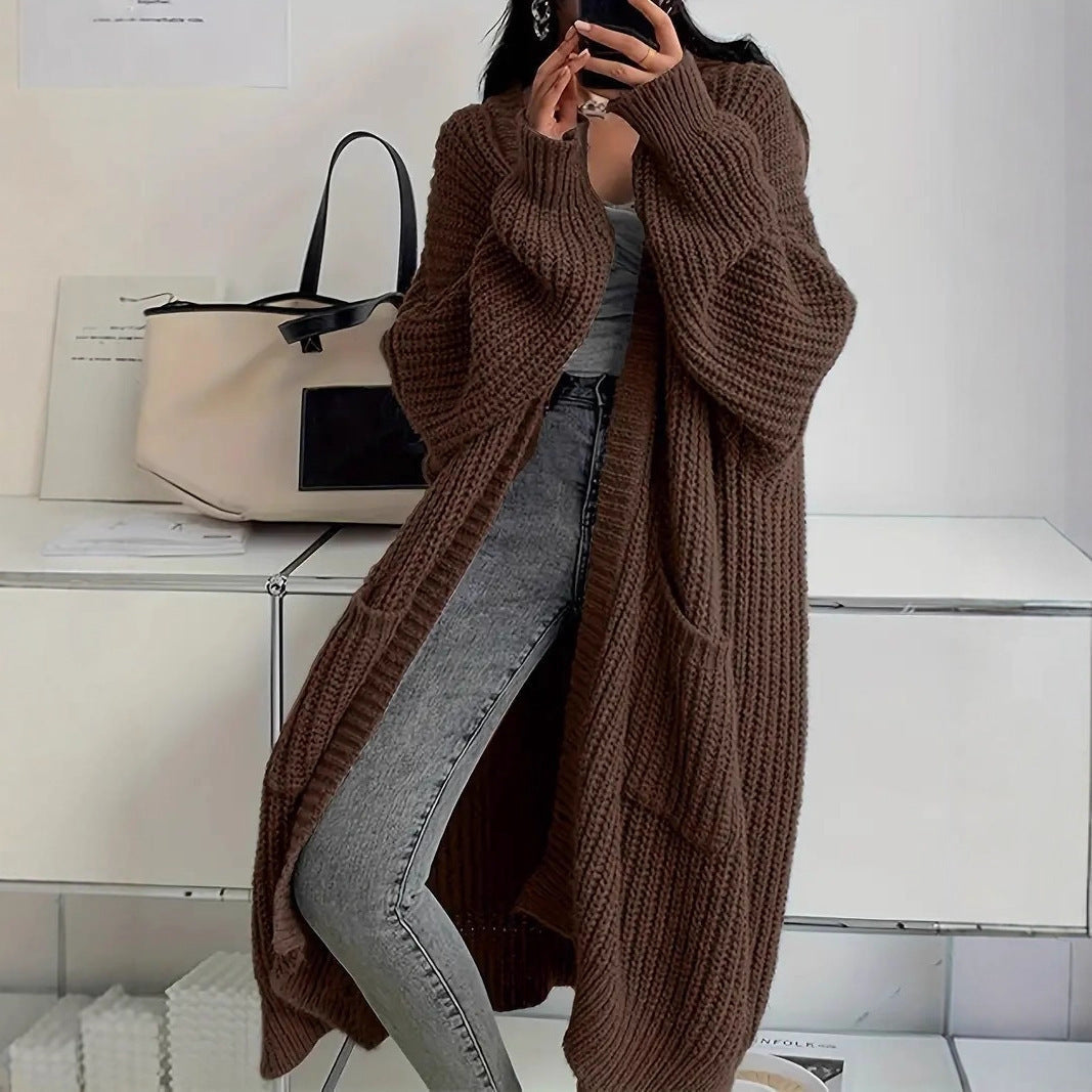 Women’s Long Cardigan Sweater – Loose Fit Knitwear, Versatile Style