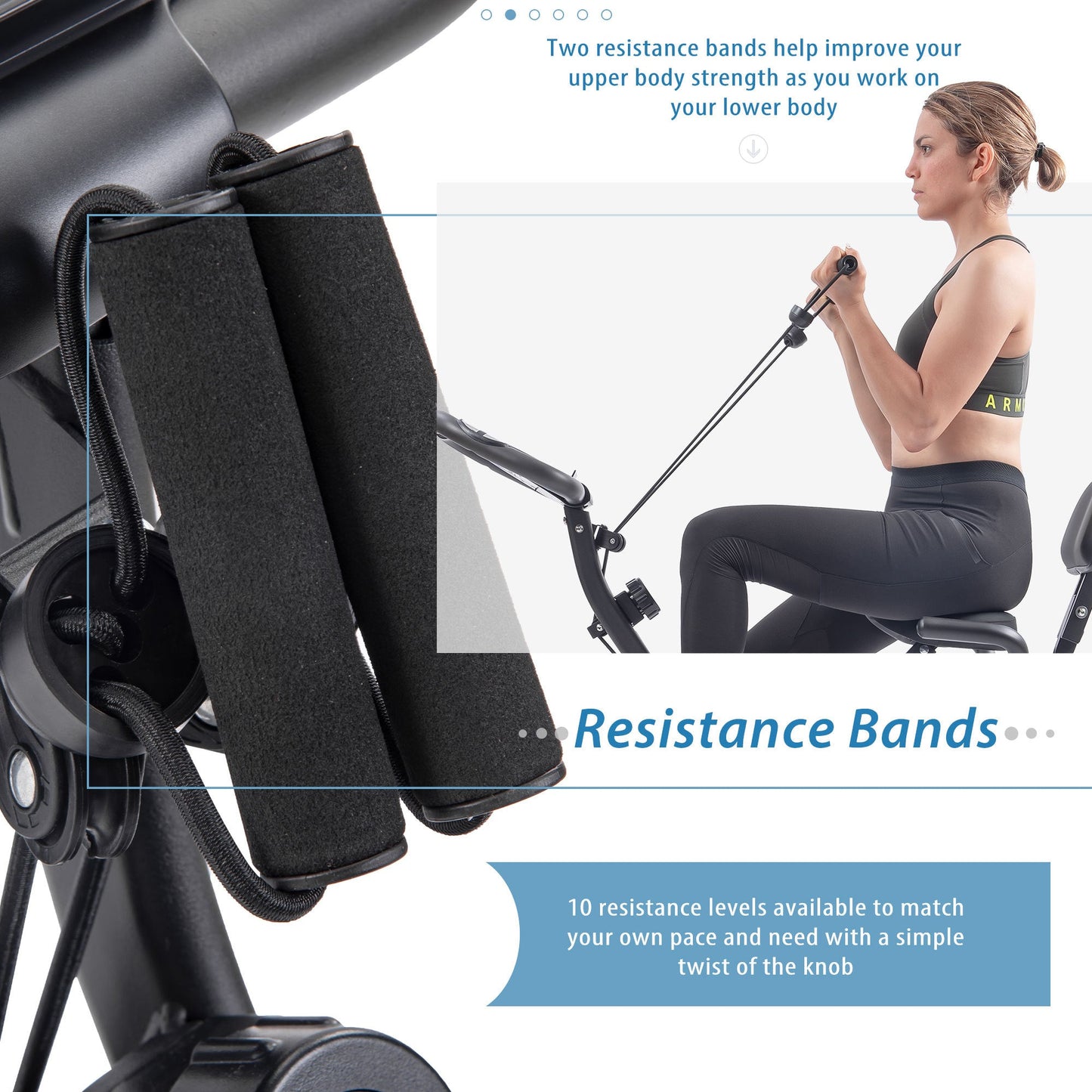 Exercise Bike,Workout Bikes for Home,Folding Stationary Bikes for Home with 16-Level Magnetic Resistance, 300LBS Capacity X-Bike Indoor Exercise Equipment with Heart Rate Sensor & LCD Monitor