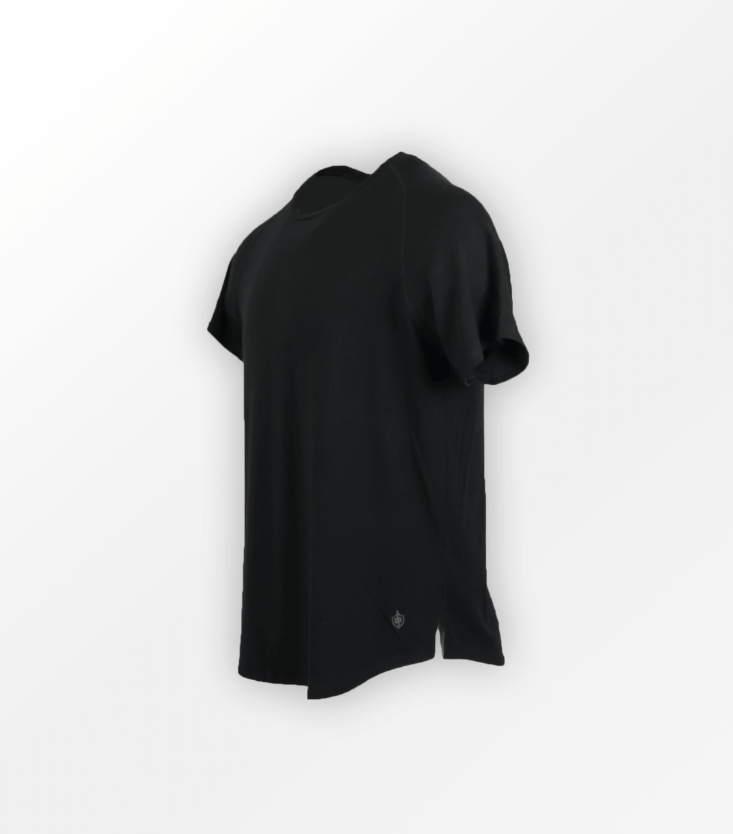 Eucalyptus Mesh Tee Black front view sustainable eucalyptus mesh fabric