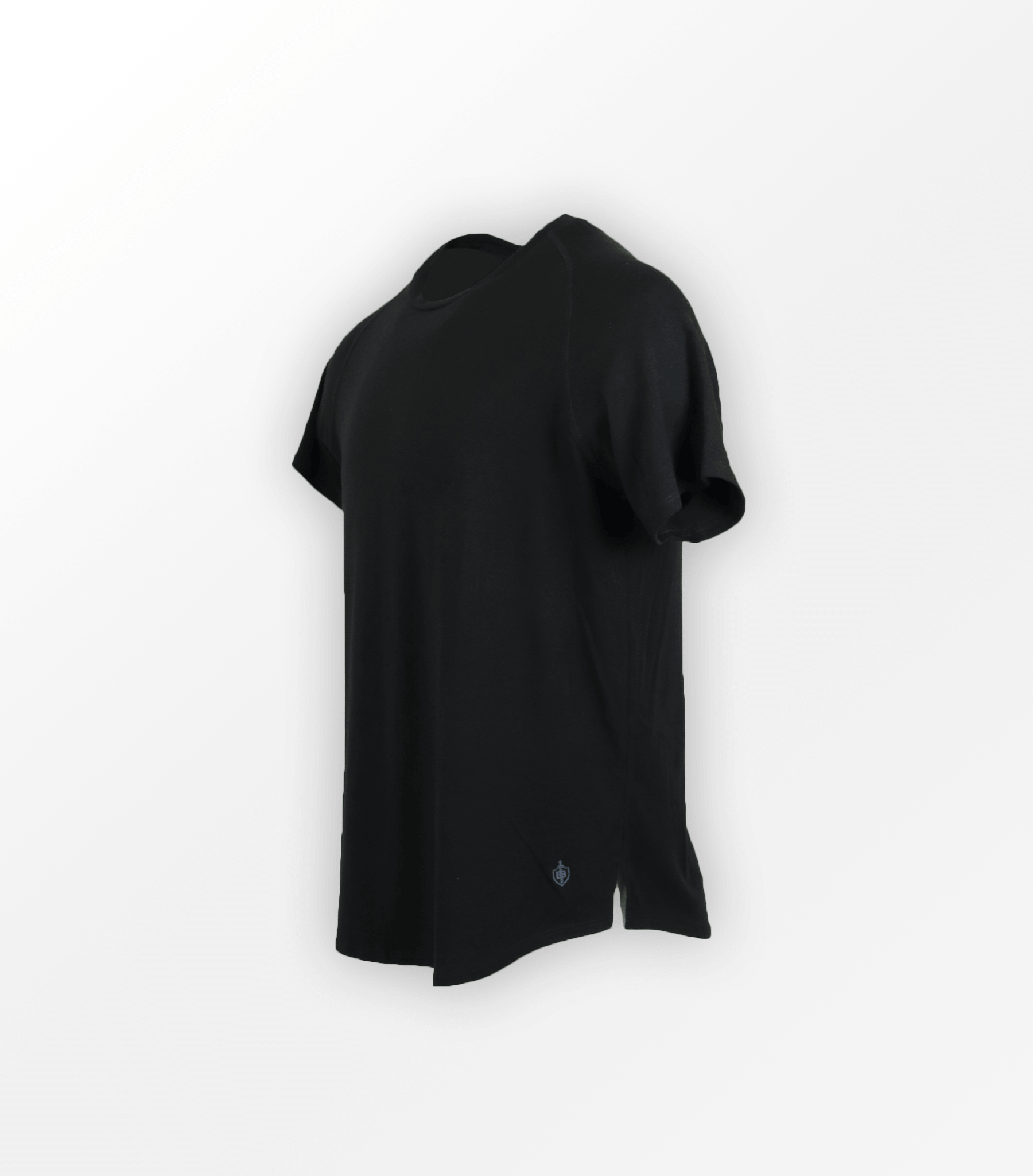 Eucalyptus Mesh Tee Black front view sustainable eucalyptus mesh fabric