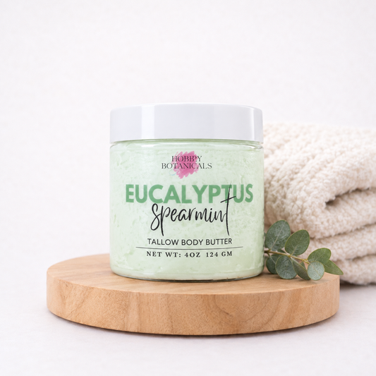 Artisan Tallow Body Butter – Eucalyptus Spearmint | Rich Hydration & Relaxing Scent