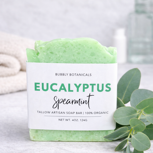 Handcrafted Tallow Soap - Eucalyptus Spearmint | Invigorating Scent