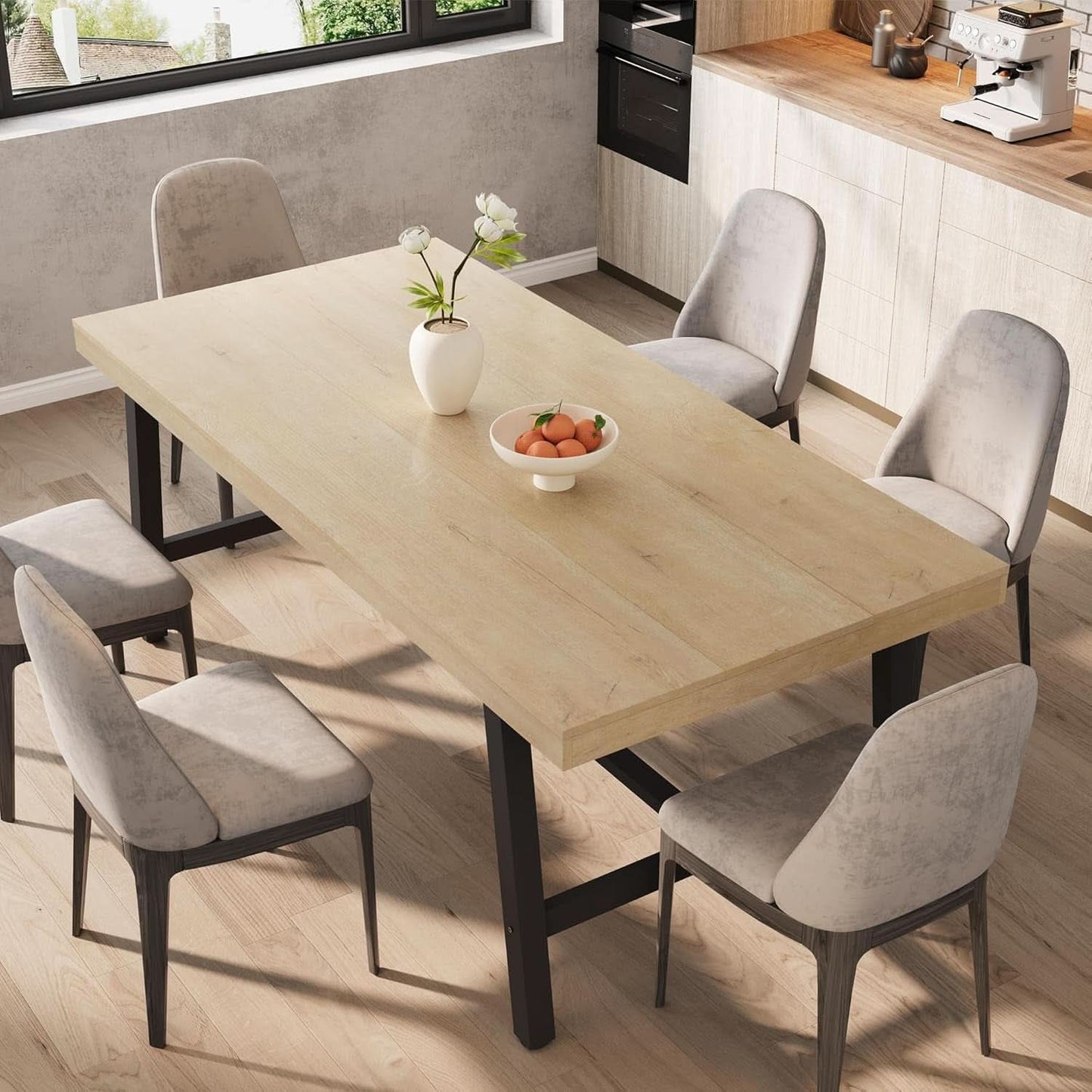 Industrial Dining Table 70.87 Inch Rustic Brown Wood
