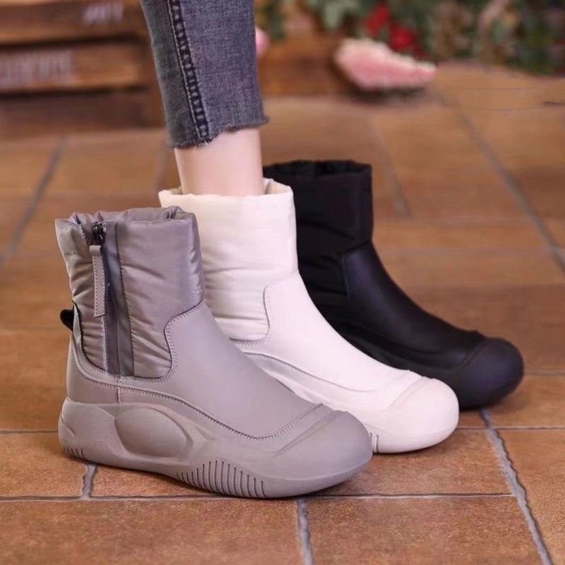 Women’s Plush Snow Boots – Waterproof Side-Zip Winter Boots