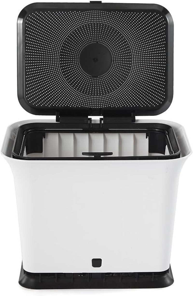 Fresh Air Kitchen Compost Collector – 1.5 Gallon, Odor-Reducing Design with Compostable Bags, Recycled Materials in white