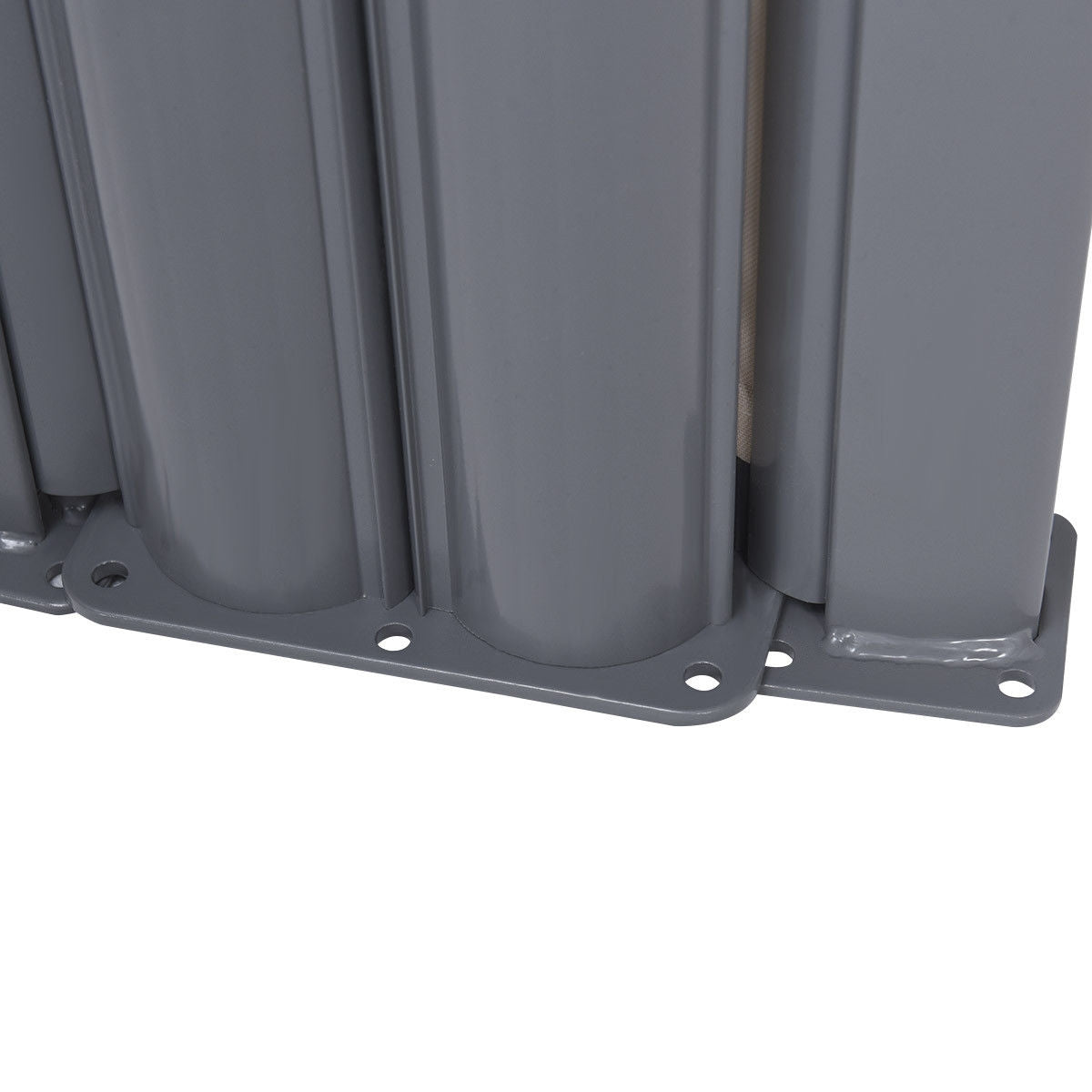 Aluminum frame of 237 x 63 Inch Patio Retractable Double Folding Side Awning Screen Divider, rust-resistant material close-up.