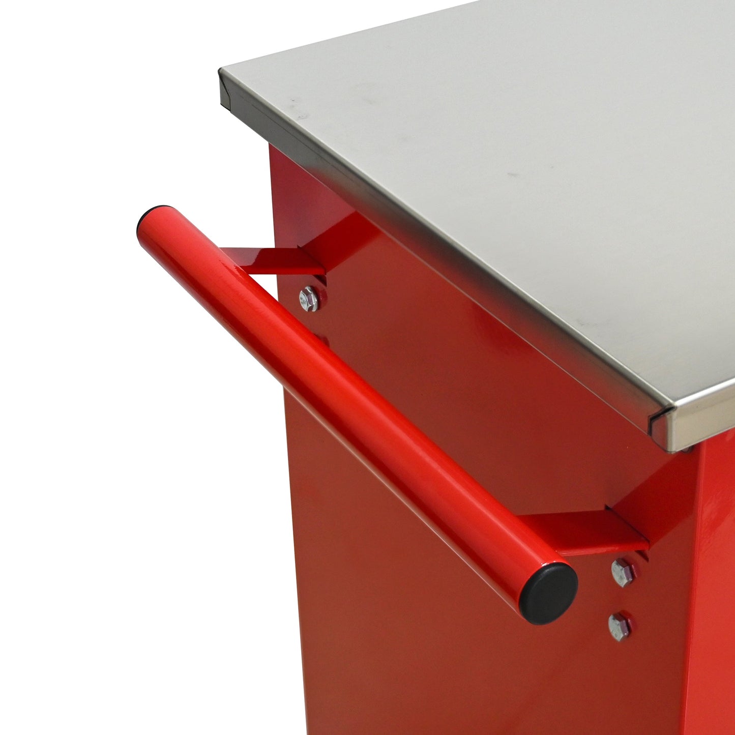 7 Drawers Multifunctional Tool Cart with Wheels,Metal Rolling Tool Cart Storage for Garage Workshop Warehouse Repair Shop--With Stainless Steel Roof- Red&Black