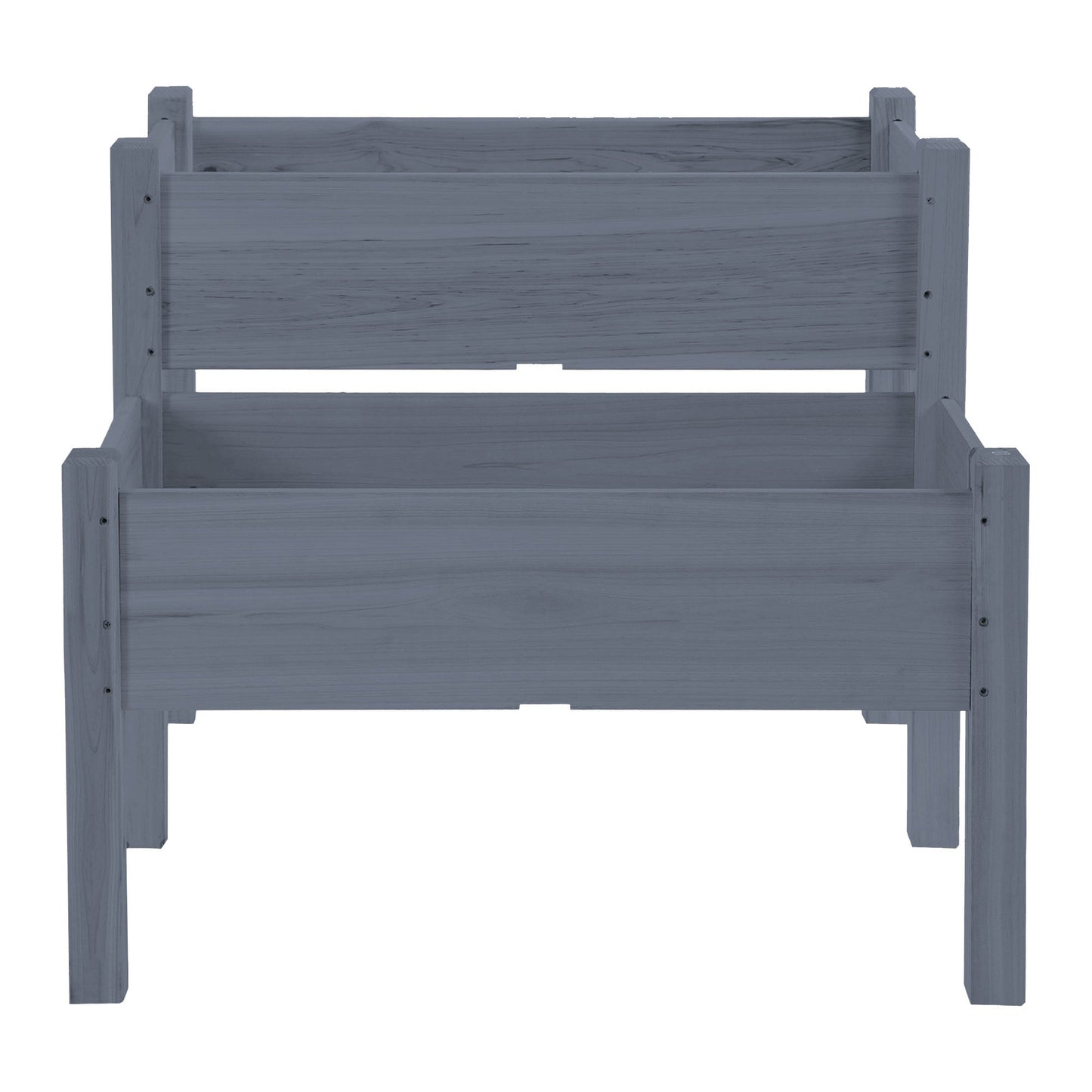 Outsunny 34'x34'x28' Raised Garden Bed, 2-Tier Elevated Wood Planter Box for Backyard, Patio to Grow Vegetables, Herbs, and Flowers, Gray