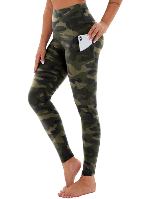 Cropped High-Waisted Yoga Pants with Slanted Pockets