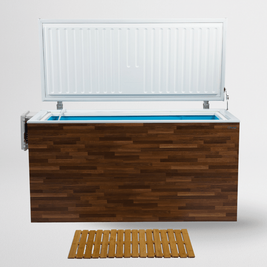 Fire Cold Plunge All-In-One ergonomic and weatherproof plunge tub with UV resistant coating, suitable for residential use.