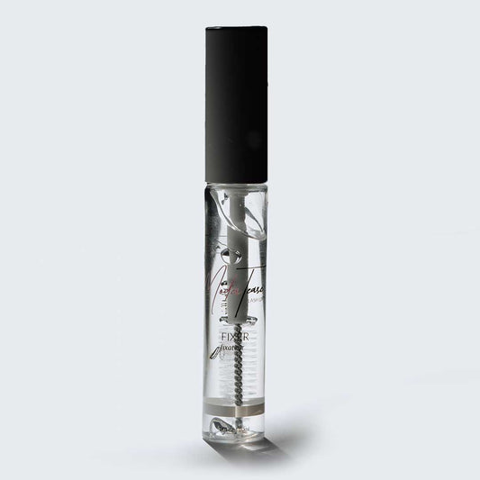 ModesTease | Lash Fixer clear gel for eyelash and brow lift maintenance and sheen in a sleek black and transparent bottle