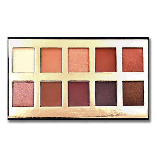 Crown Pro 10 Color Fuego Collection makeup palette with warm matte and shimmering fiery shades for eye-catching looks.