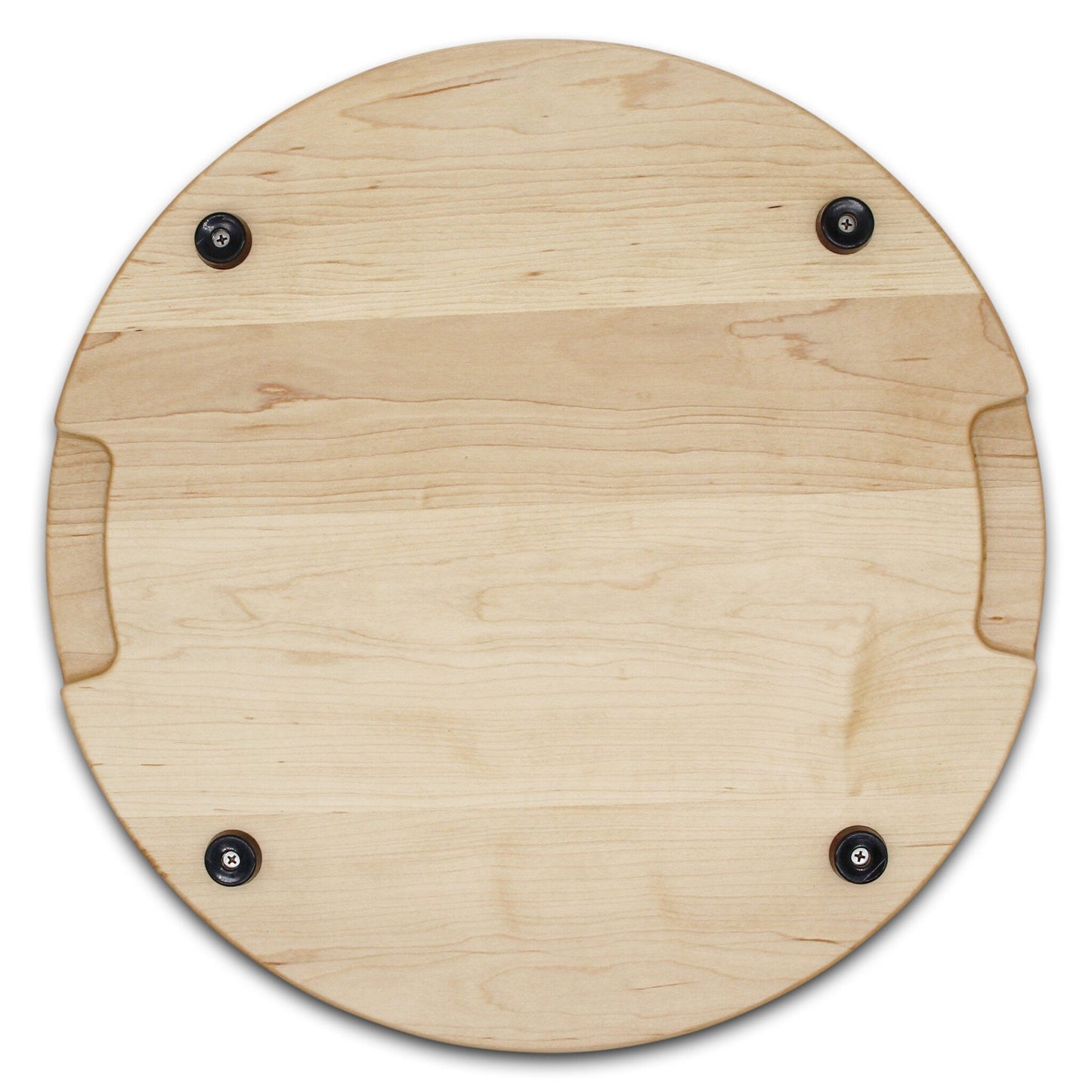 Extra Large Round Wood Cutting Board with Feet, Pocket Handles and Juice Groove, 18”x1.25 Inches Thick, Gift For Mom, 100% USA Made
