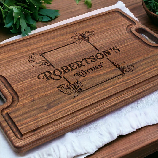 Personalized Gift for Mom, Personalized Cutting Board, Custom Engraved Mother's Day, Mother's Day Cutting Board,  Last Name Board, USA Made