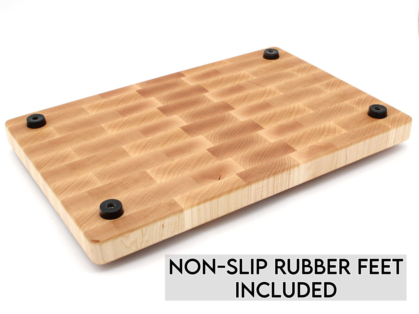 Maple Large End Grain Cutting Board, Maple Butcher Block with Rubber Feet, Wedding Gift, Anniversary Gift, Father's Day Gift, USA Made