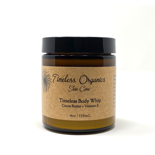 Body Whip - Cocoa Butter + Vitamin E in a jar for luxurious, nourishing skin care with healing oils and whipped butters.
