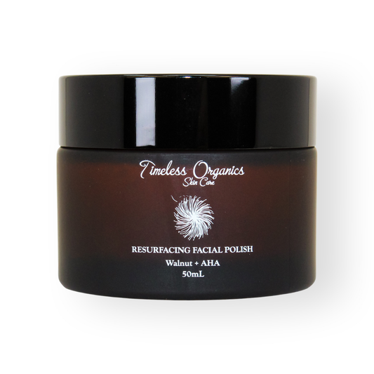 Resurfacing Facial Polish - Walnut + AHA in 50mL jar for smooth, radiant skin