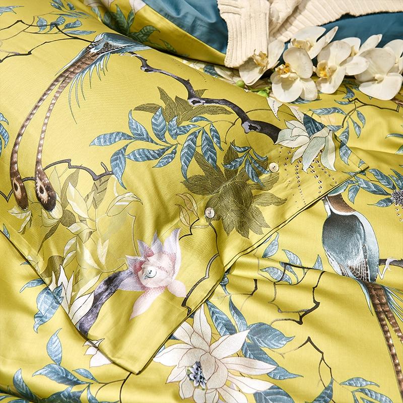 Birds Of Afrodita Duvet Cover Set (Egyptian Cotton) featuring elegant floral and bird design