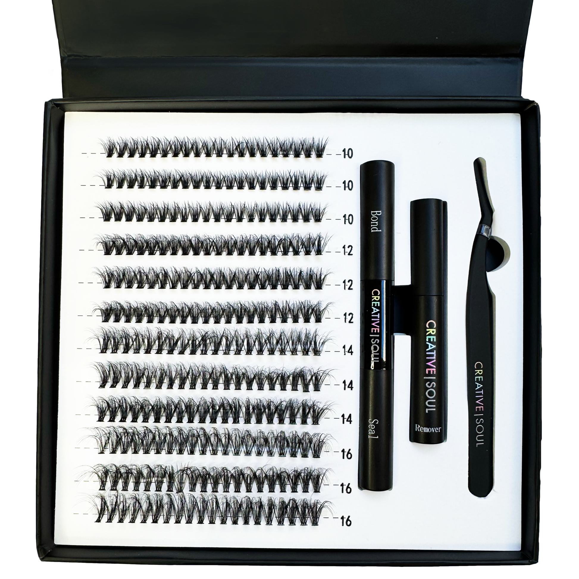 Illusion DIY Eyelash Extension Kit with faux mink eyelash clusters, adhesive, and applicator for professional results at home