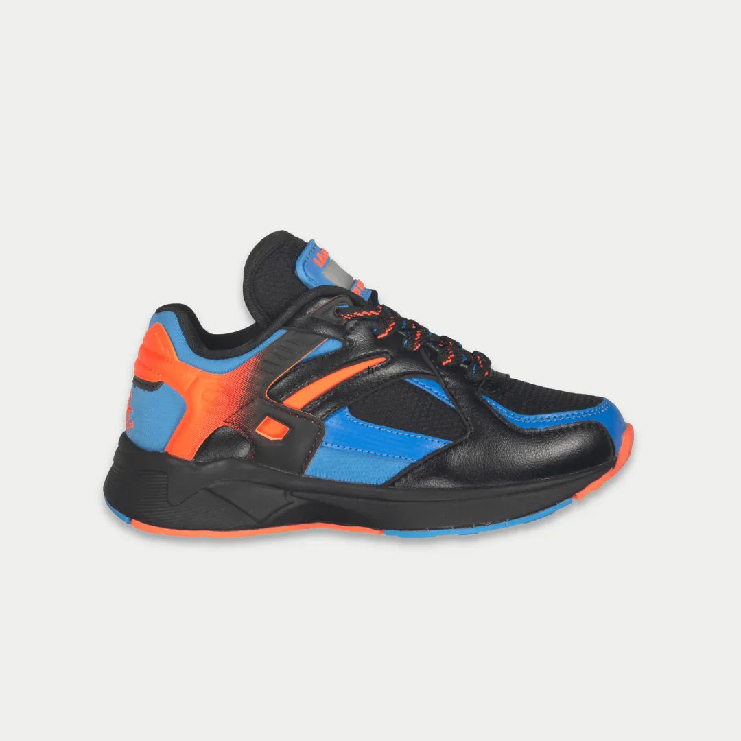 La Gear Kids Catapult Light-Up Lowtop | Black x Blue sneaker with light-up feature and black-blue design.