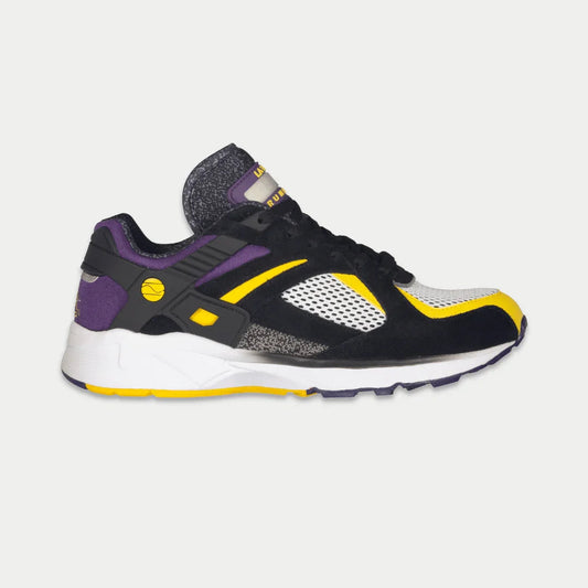 LA Gear Men's Catapult Light-Up Lowtop in Black x Purple x Yellow, iconic 90s-inspired sneaker with light-up detail
