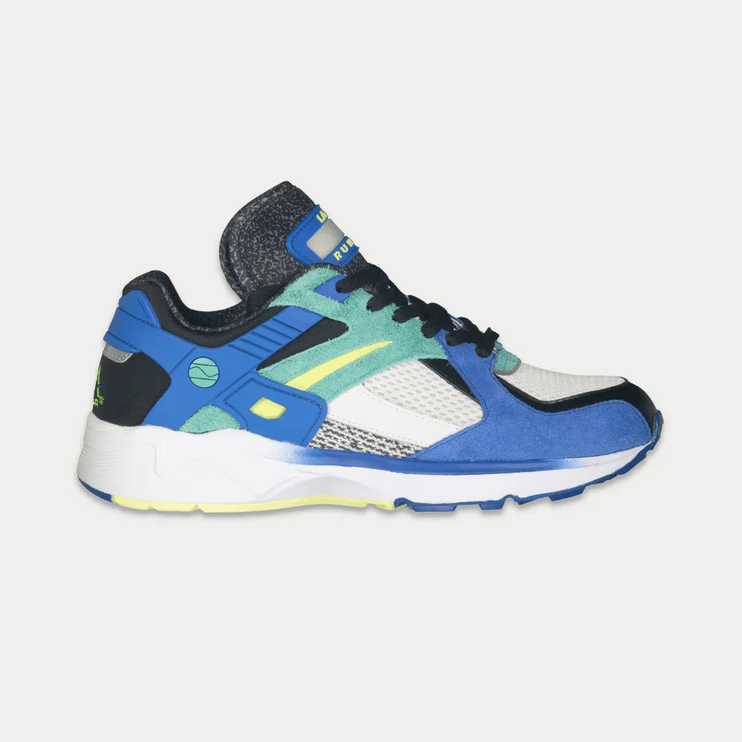 LA Gear Men's Catapult Light-Up Lowtop | Blue x Green sneaker with light-up detail inspired by 90s design.