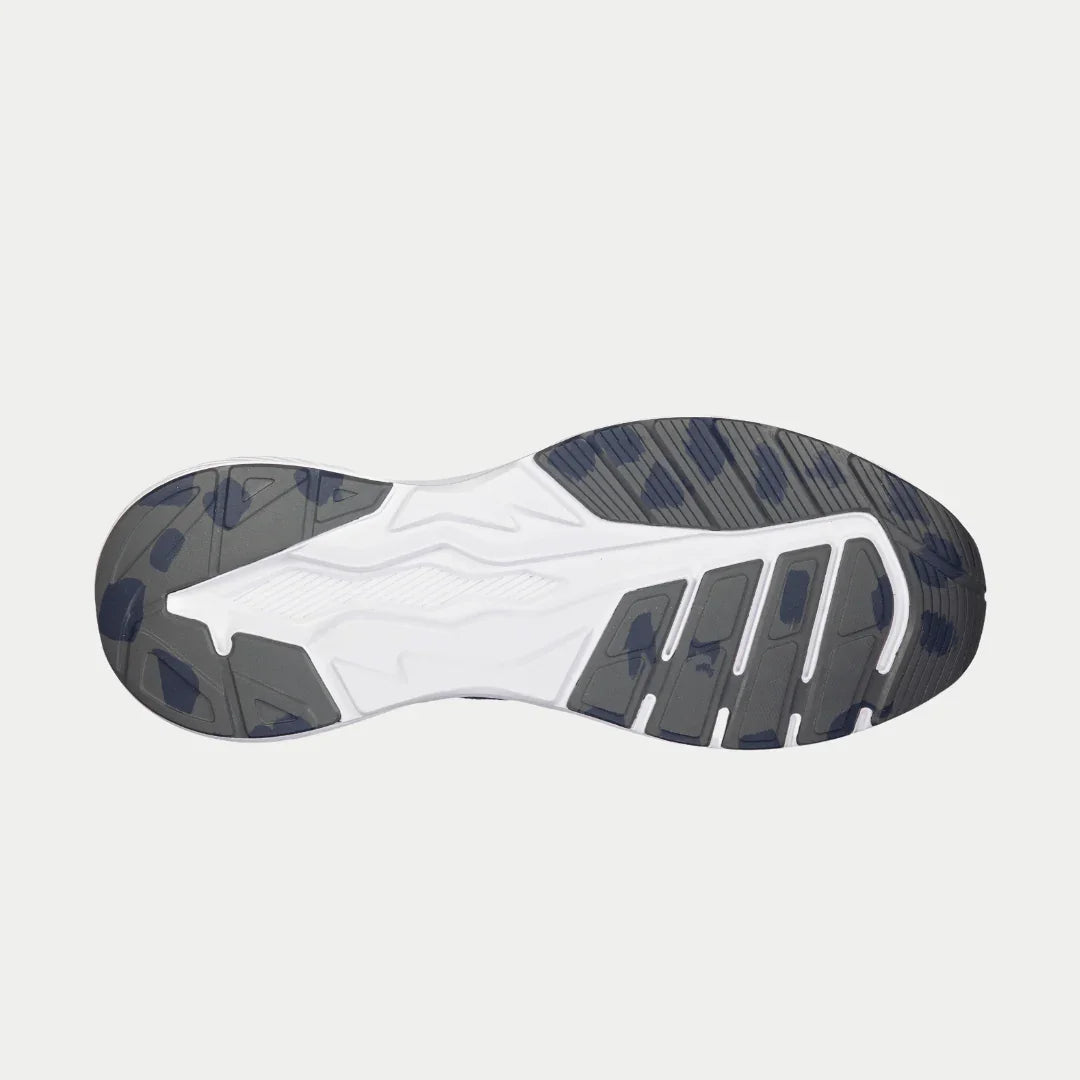 Cushioned outsole of LA Gear Men's Highland Lowtop | Navy Blue sneaker, showcasing support and traction features.