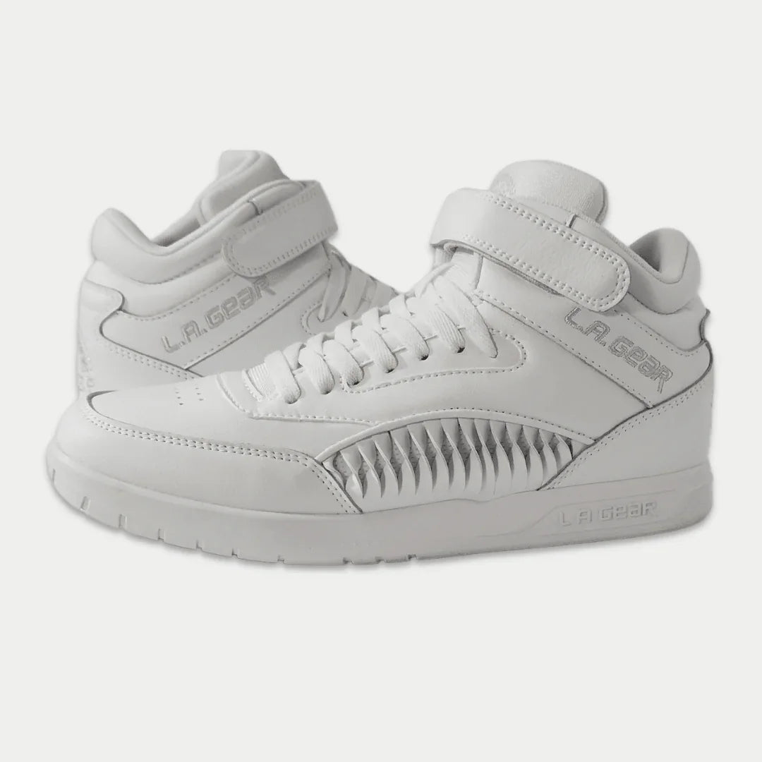 LA Gear Women's Flame Retro Hightop | White sneakers with premium leather and modern design.