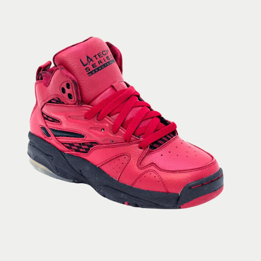 LA Gear Women's LA Tech Light-Up Hightop | Vintage Classic in red x black with light-up heels showcasing 90s retro style and comfort.