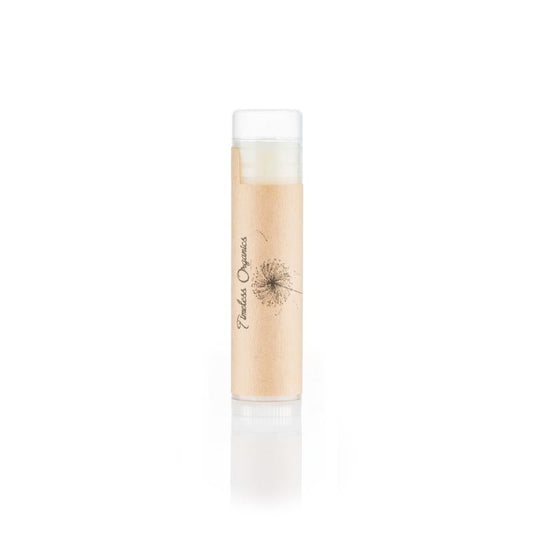 Lip Saver balm with organic oils and butters for dry, cracked lips, available in various flavors including Vanilla Bean and Creamy Peppermint.